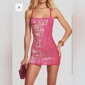 Retrofete pink sequin crotchety dress